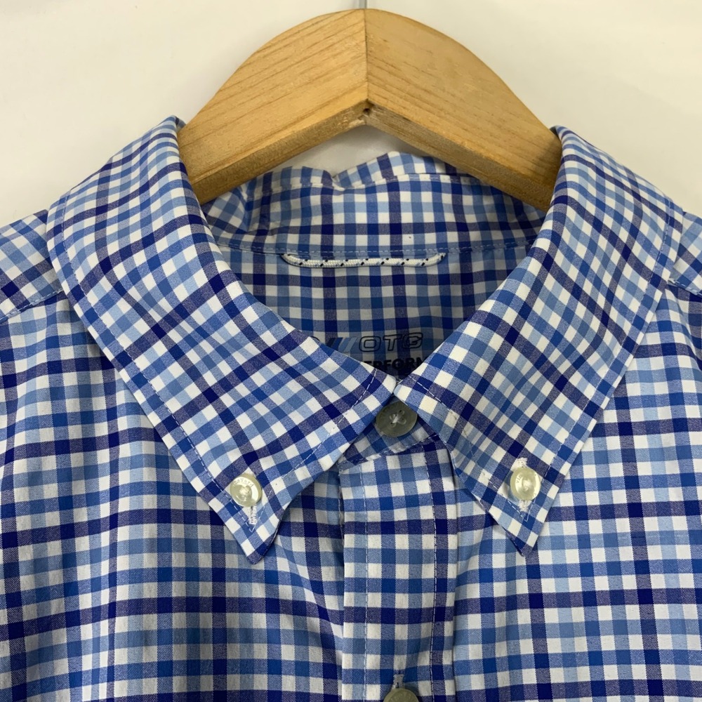 Vineyard Vines OTG Performance Shirt Mens Large Blue Gingham Check Button Down - Picture 4 of 7